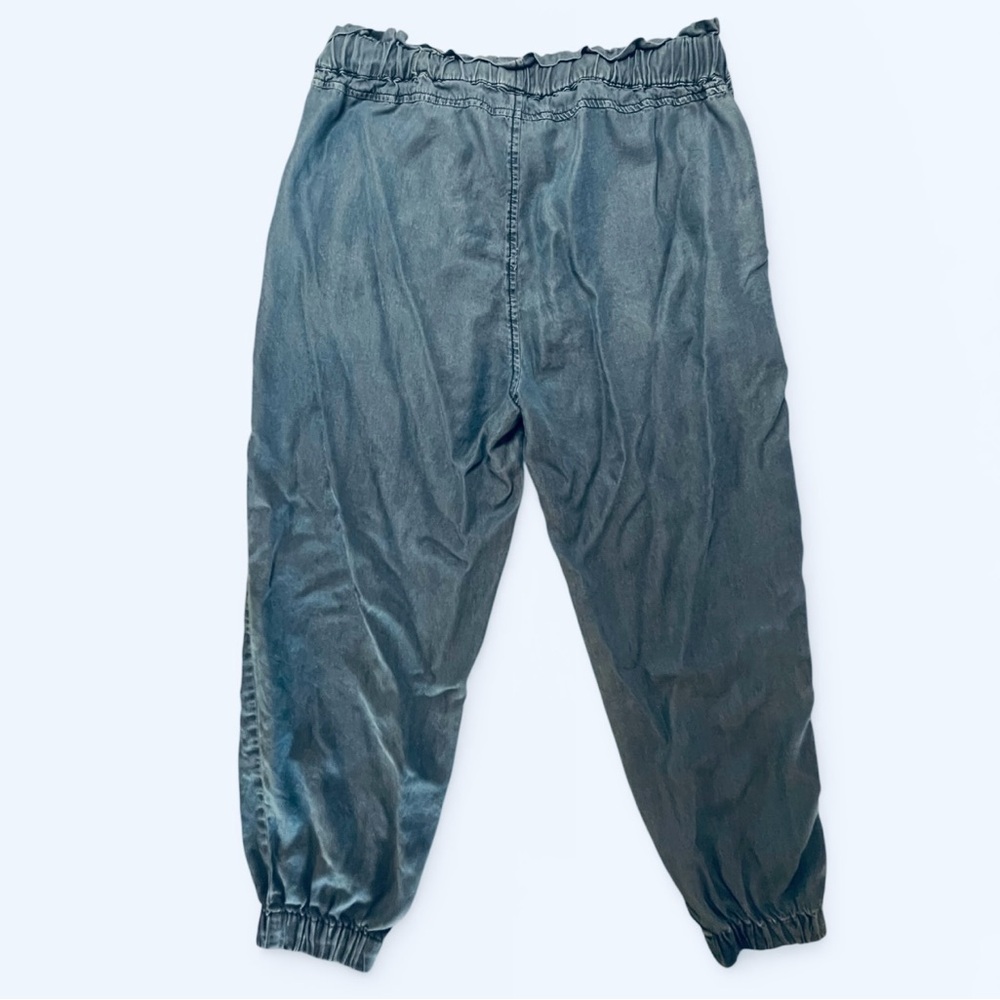 Zenana Outfitters faux Washed Blue Denim 100% Lyocell Elastic Waist Pants - Picture 3 of 14